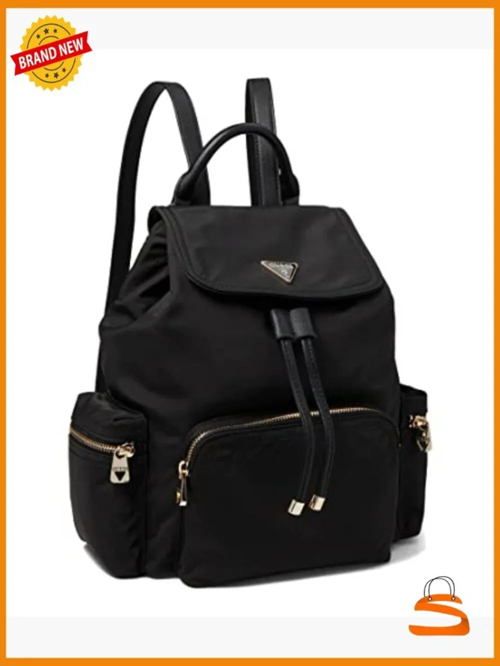 Eco Gemma Backpack Drawstring Flap Nylon Backpack Daypack
